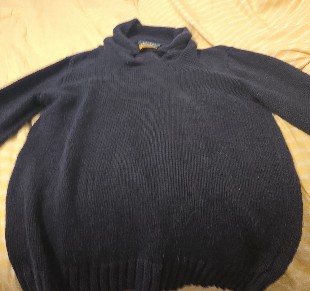 Ralph Lauren Navy Ribbed Turtleneck Sweater